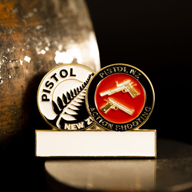 Pistol New Zealand custom lapel pins