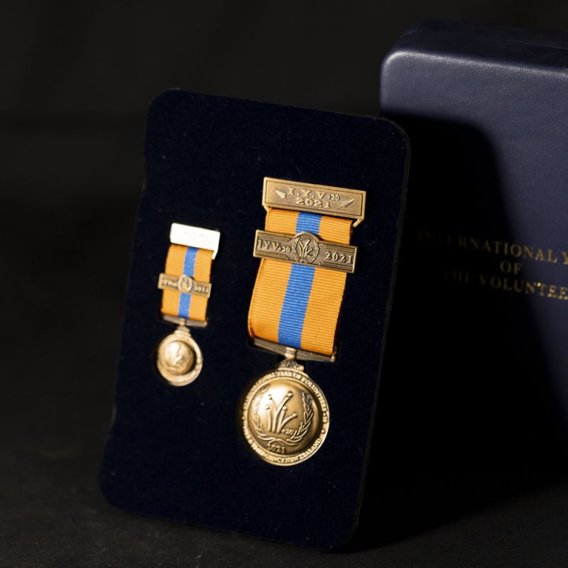 Fire Emergency New Zealand 'IYV' service medals (government uniform insignia)