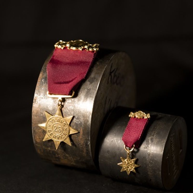 Fire Emergency New Zealand '25 year' service medals (government uniform insignia)