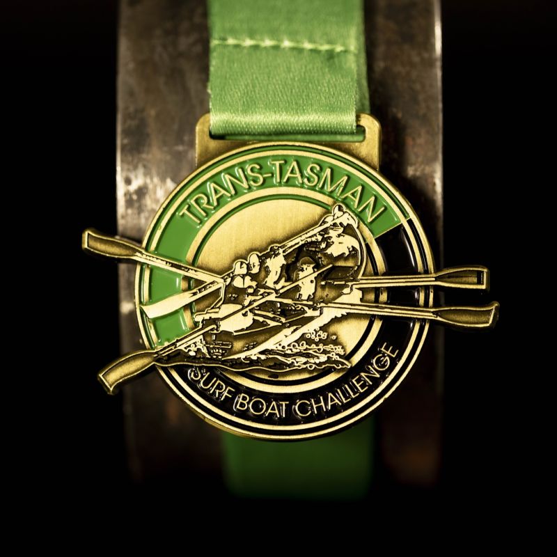 Glenmore Park Football Club custom event medal with black base.