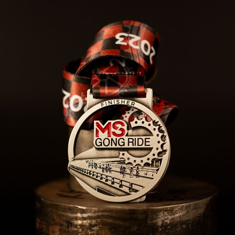 Glenmore Park Football Club custom event medal with black base.