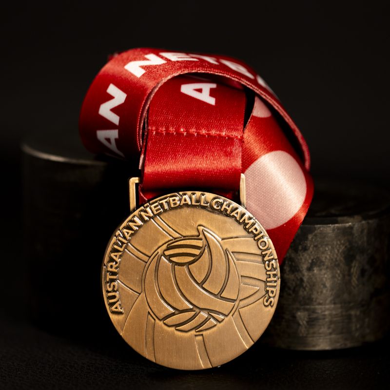 HBF Run For A Reason custom event medal with antique silver finish.